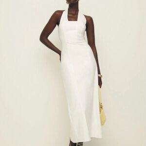 Reformation Bessi Linen Halter Midi Dress